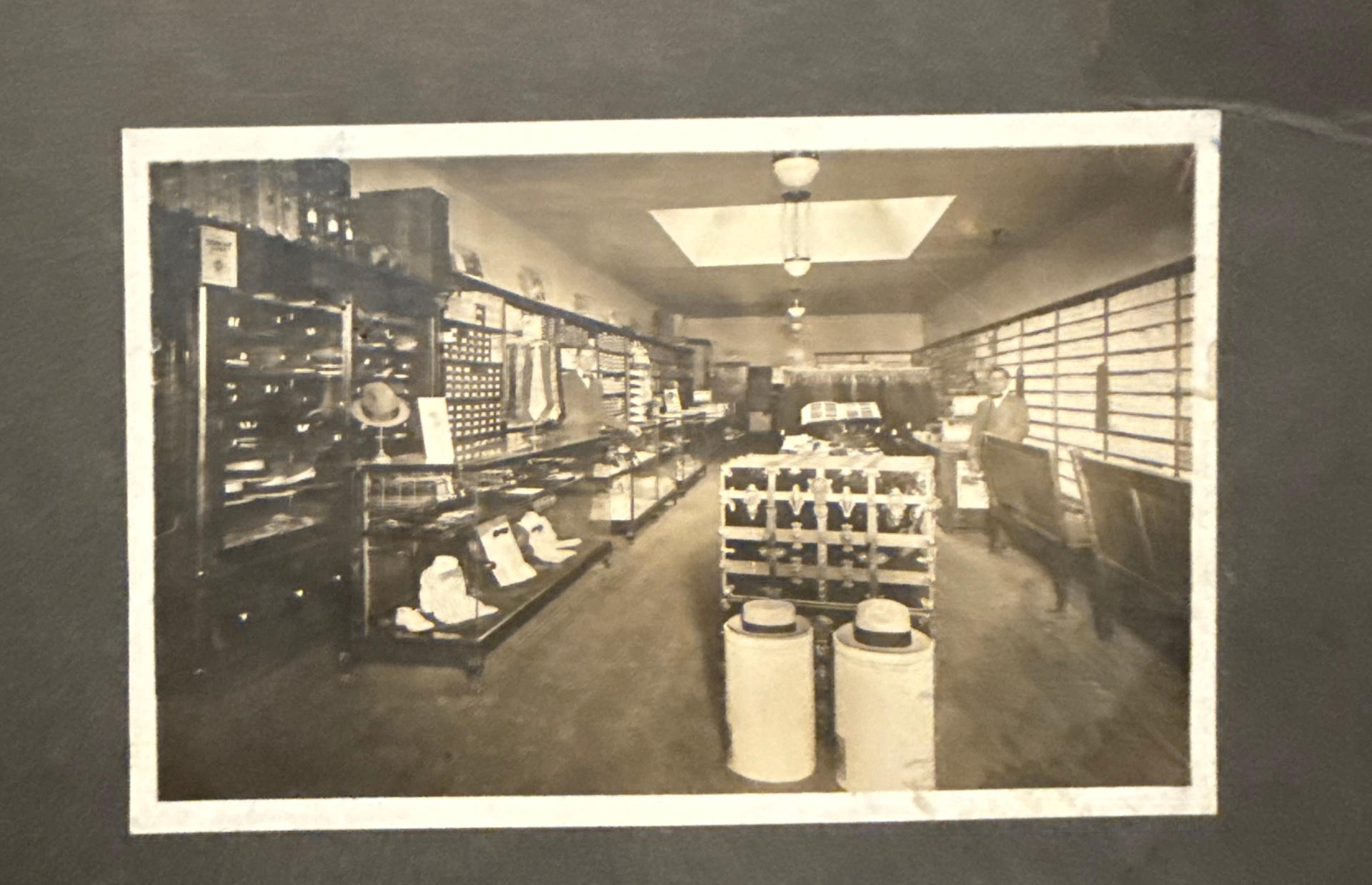 Sepia photograph of the store's interior from the early 1900s